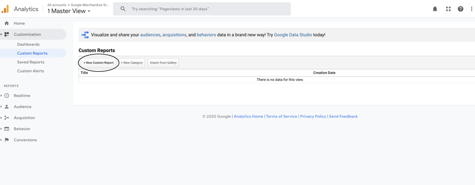 Create New Custom Report