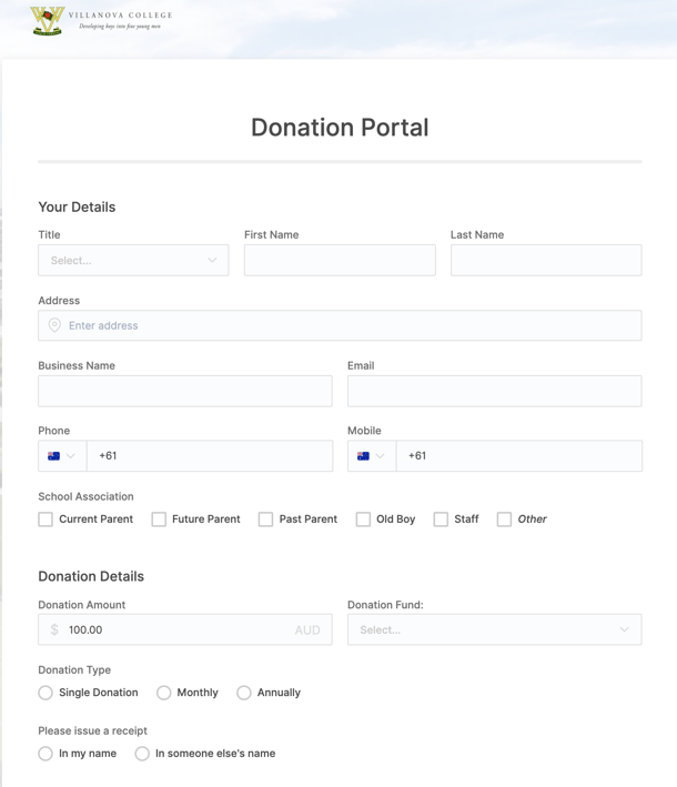 Image: digital donation portal