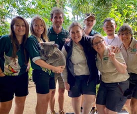 Photo of Ava holding a Koala